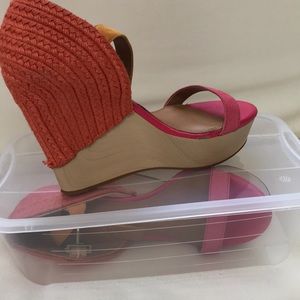 Beautiful colorful High heel wedge sandals